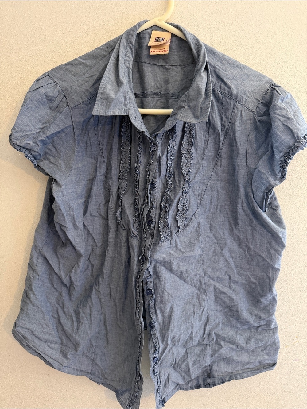 Cotton vintage faded glory short sleeve Button-Up Shirt